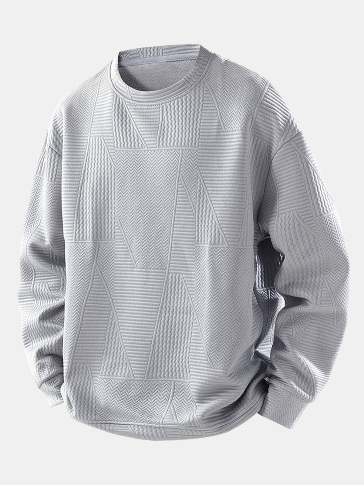 Men's Geometric Jacquard Crew Neck Sweatshirt