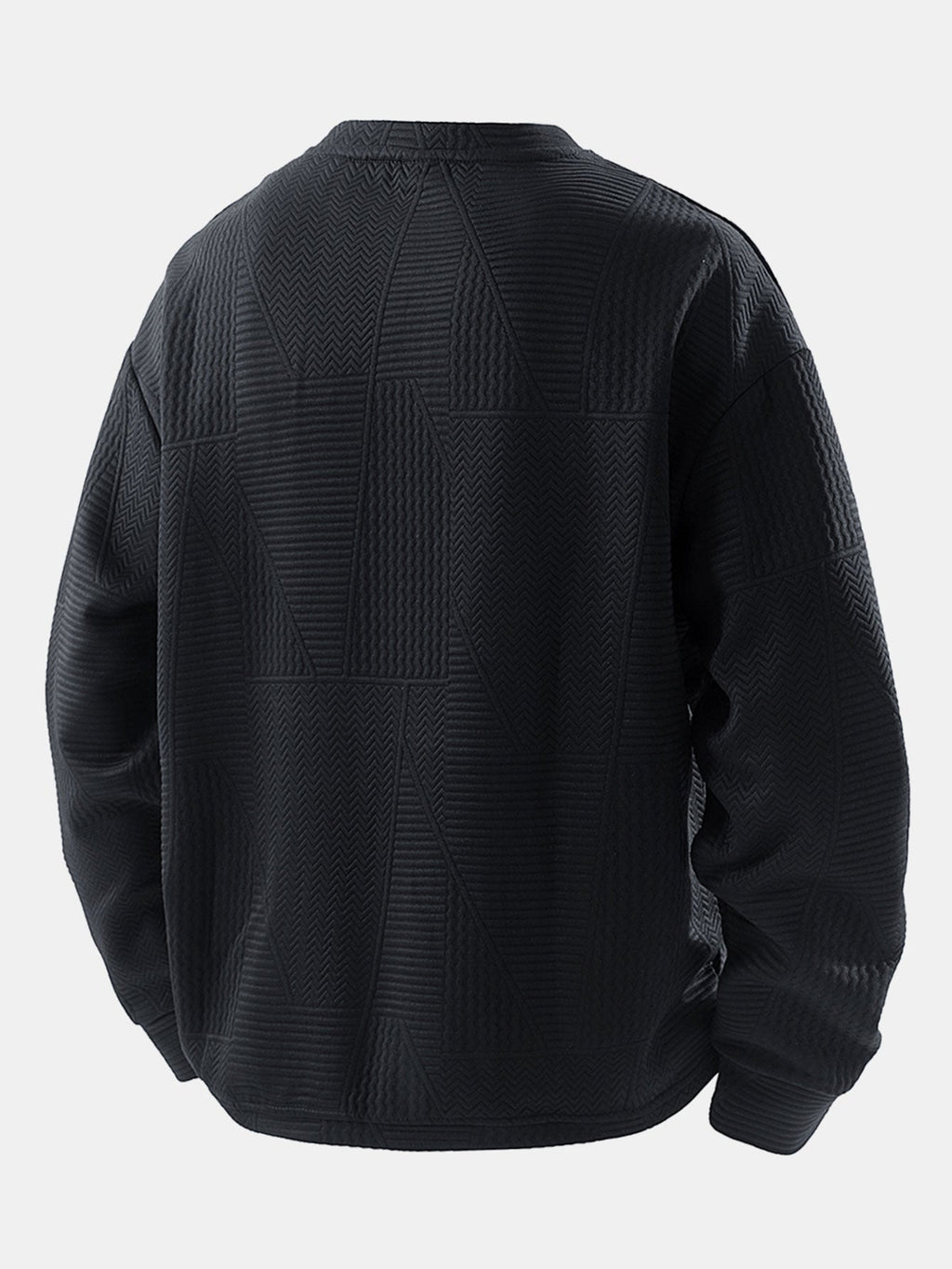 Men's Geometric Jacquard Crew Neck Sweatshirt