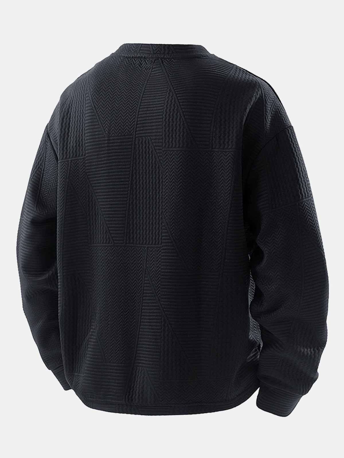 Men's Geometric Jacquard Crew Neck Sweatshirt