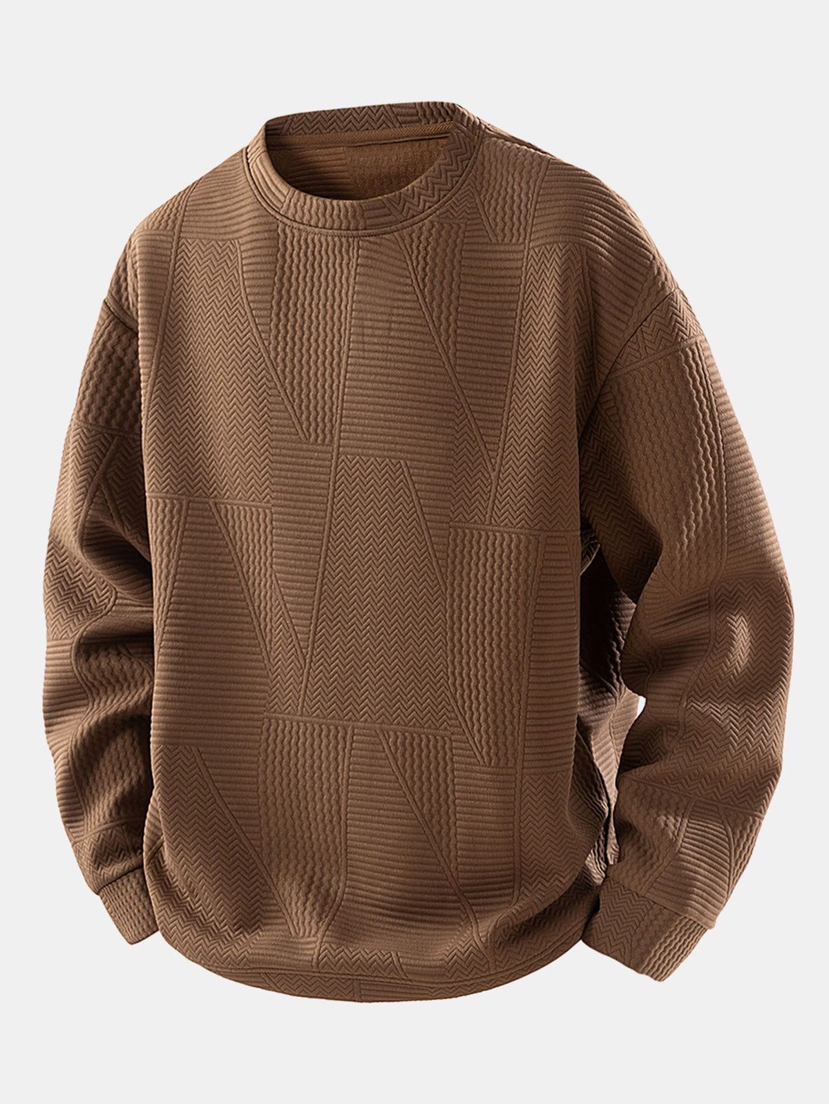 Men's Geometric Jacquard Crew Neck Sweatshirt
