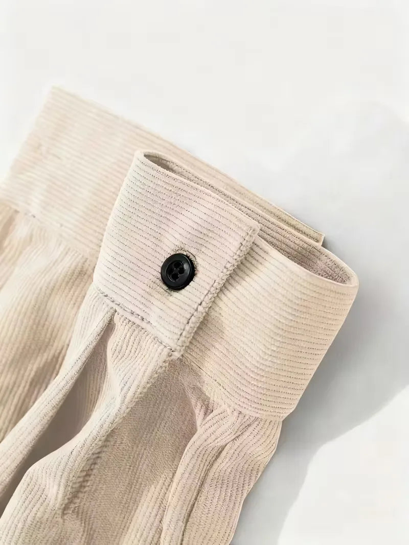 Men's Ribbed Long Sleeve Shirt with Chest Pocket