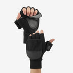 Men's Convertible Thermal Winter Gloves – Wind-Resistant Fingerless Mittens