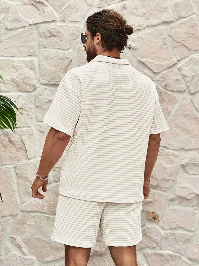 Men's Textured Top and Shorts Co-Ord