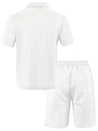 Men's Jacquard Polo and Shorts Set