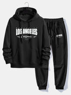 Men's Cotton Blend Tracksuit – Relaxed Printed Hoodie and Joggers