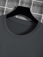 Men's Dark Longsleeve with White Script Print on Sleeves and Chest