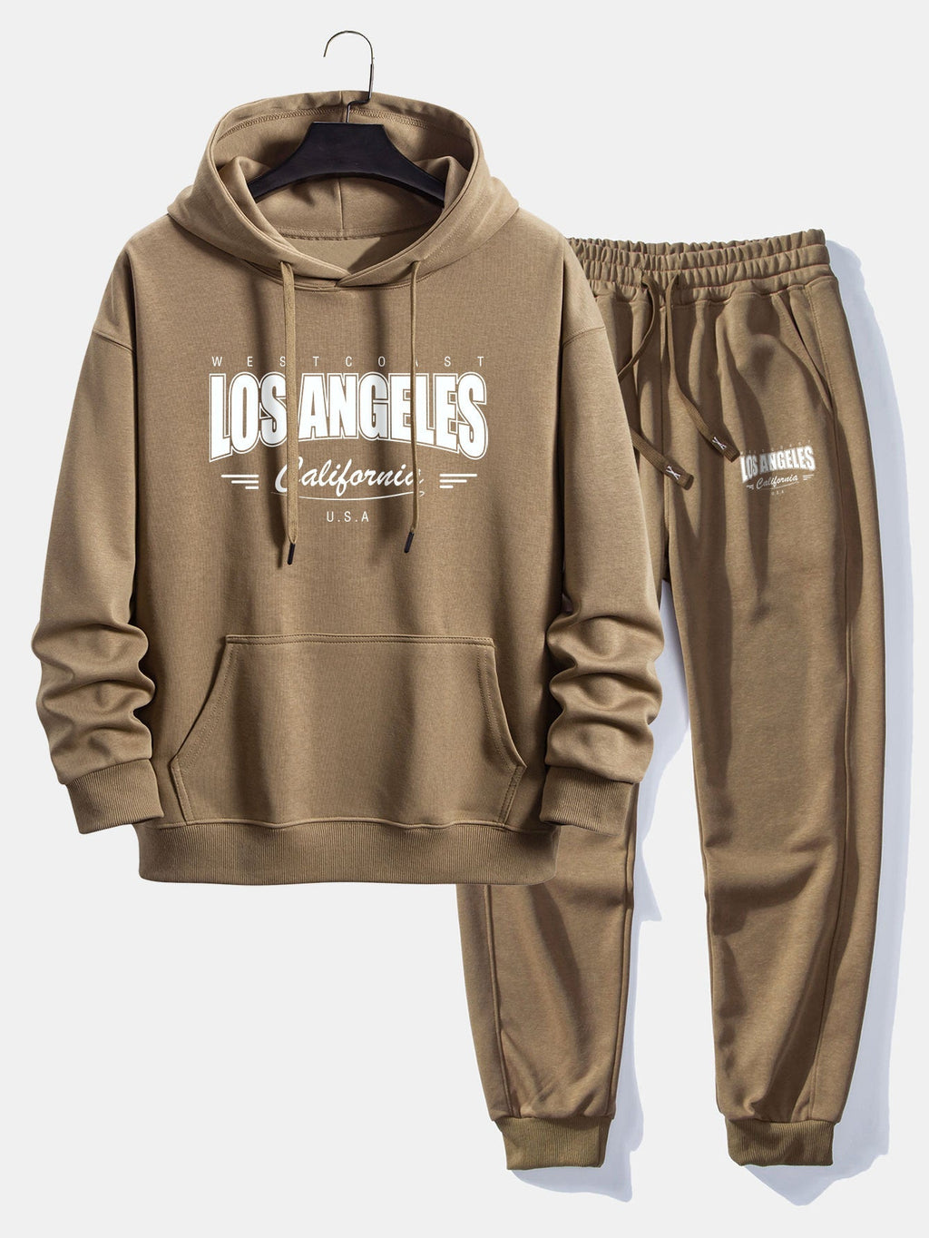 Men's Cotton Blend Tracksuit – Relaxed Printed Hoodie and Joggers