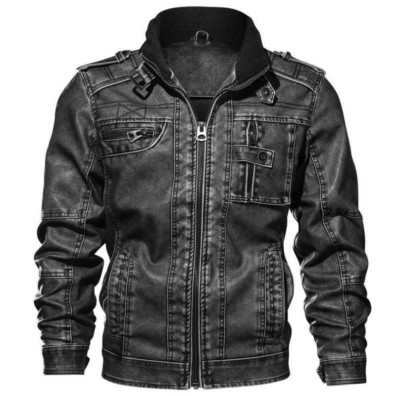 Men's Multi-Pocket leather-look Jacket – Vintage Utility Layer