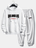 Men's Cotton Blend Tracksuit – Relaxed Printed Hoodie and Joggers