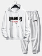 Men's Cotton Blend Tracksuit – Relaxed Printed Hoodie and Joggers