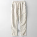 Men's Pure Linen Trousers with Lace-Up Front