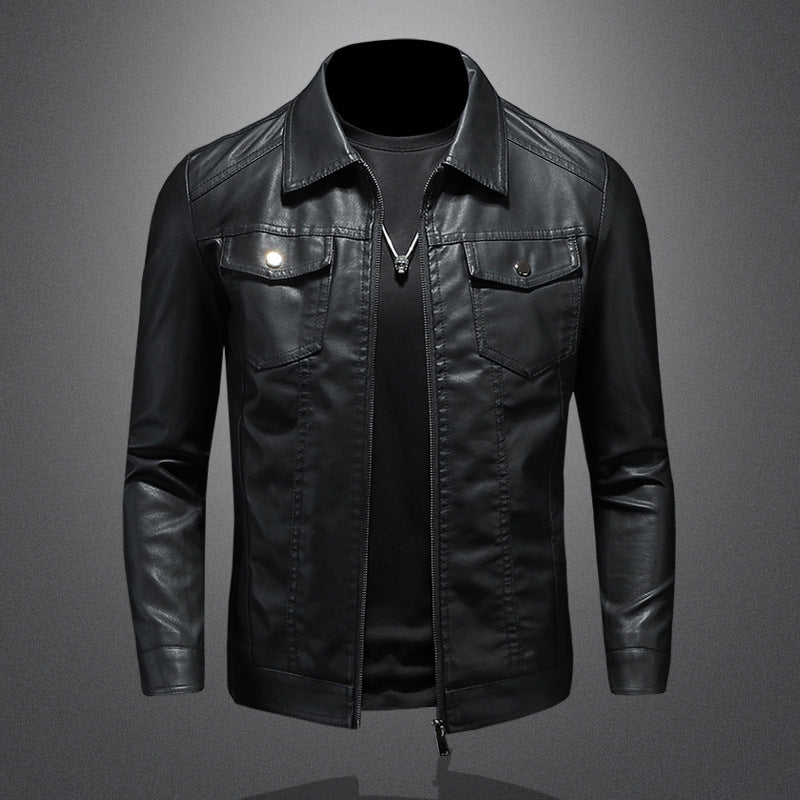 Men's Vintage leather-look Trucker Jacket