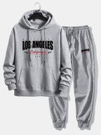 Men's Cotton Blend Tracksuit – Relaxed Printed Hoodie and Joggers