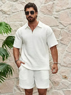 Men's Textured Top and Shorts Co-Ord