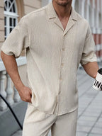 Men's Pinstripe Shirt and Trousers Set