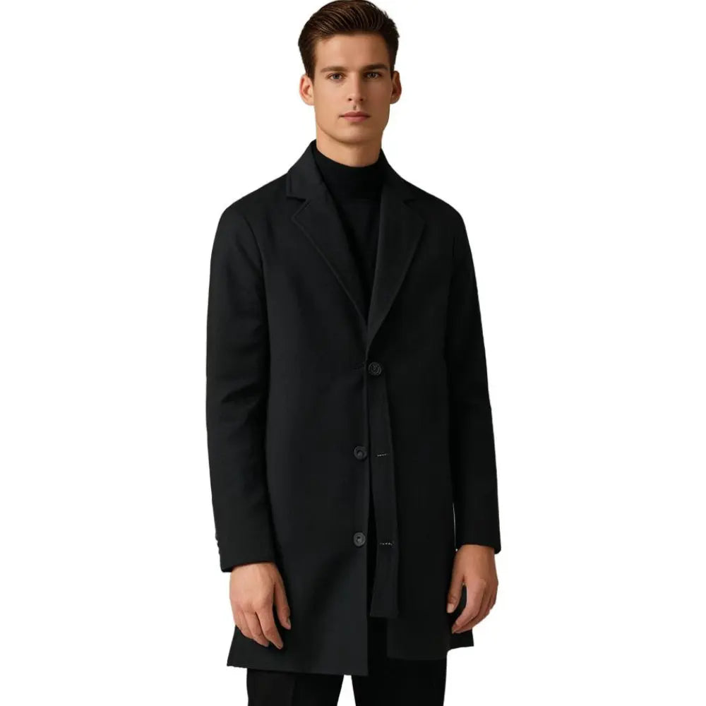 Men's Full-Length Winter Overcoat – Straight Cut