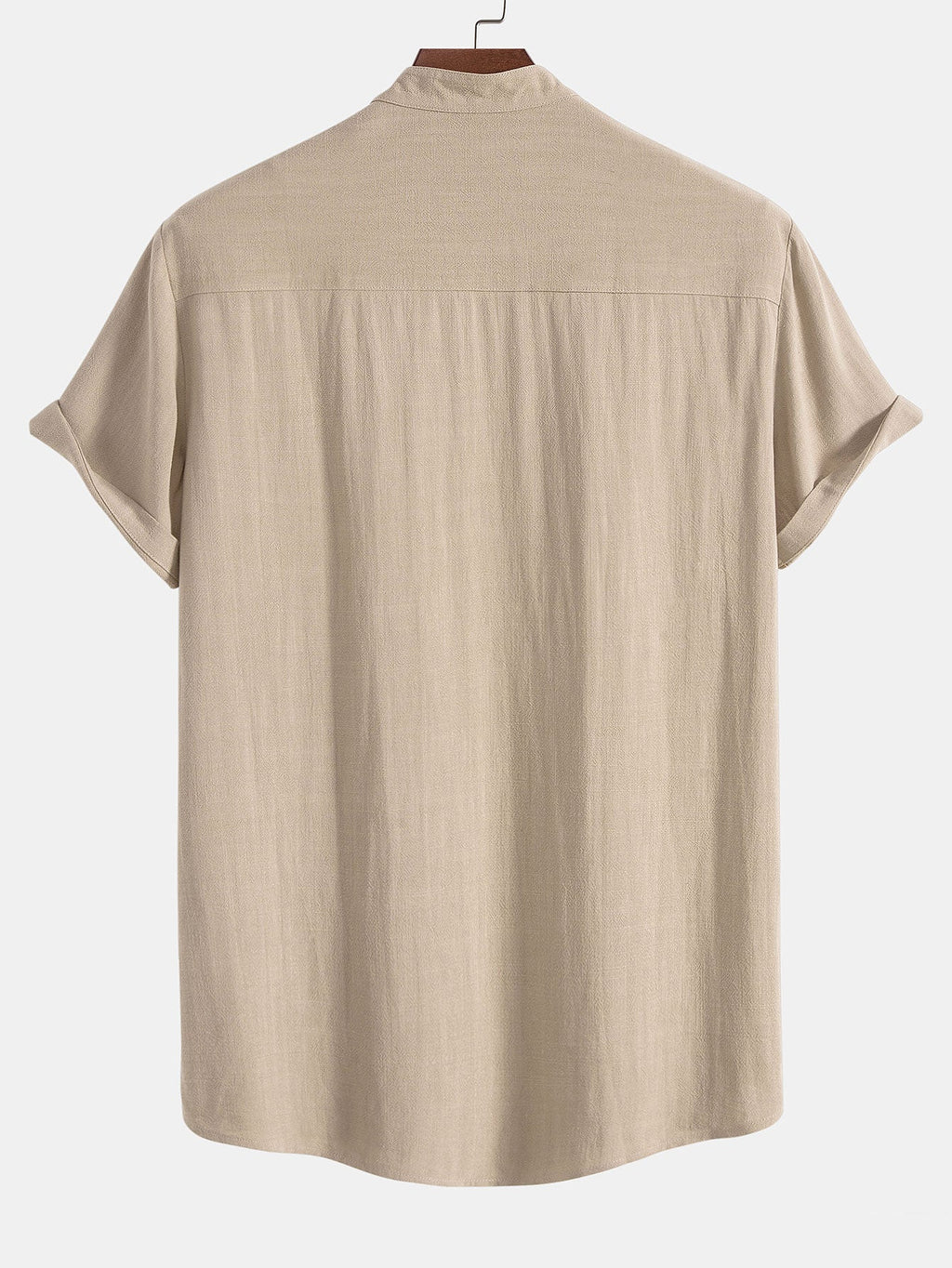 Men's linen-look Blend Summer Co-Ord – Stand Collar Shirt