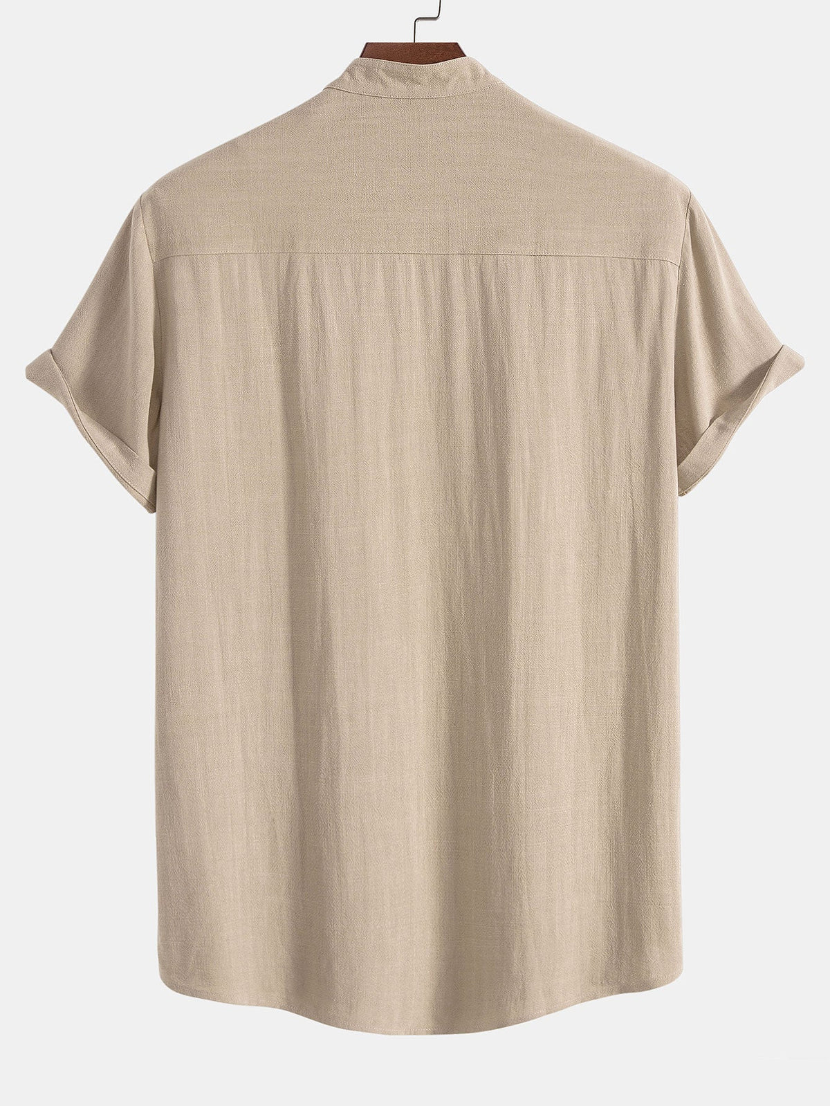 Men's linen-look Blend Summer Co-Ord – Stand Collar Shirt