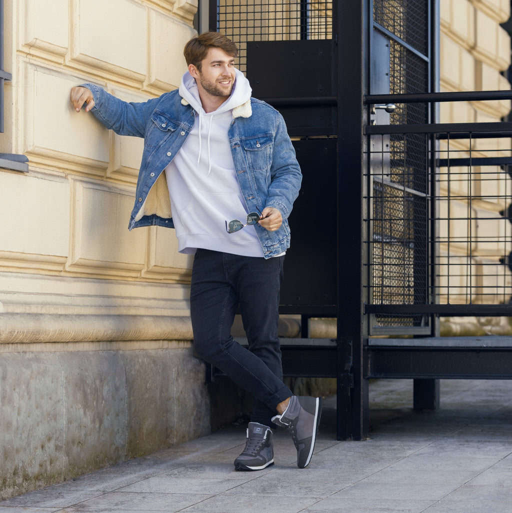 Men's Warm-Lined Winter Shoes – Slip-Resistant High-Top Trainers
