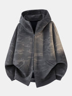 Men's Oversized Camouflage Zip-Up Hoodie