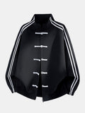 Men's Frog-Button Track Jacket – Relaxed-Fit Printed Layer