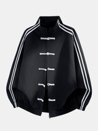 Men's Frog-Button Track Jacket – Relaxed-Fit Printed Layer