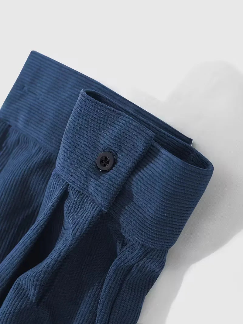 Men's Ribbed Long Sleeve Shirt with Chest Pocket