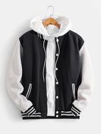 Men's Contrast Sleeve Varsity Bomber Jacket