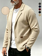 Men's Blazer with Knitted Texture