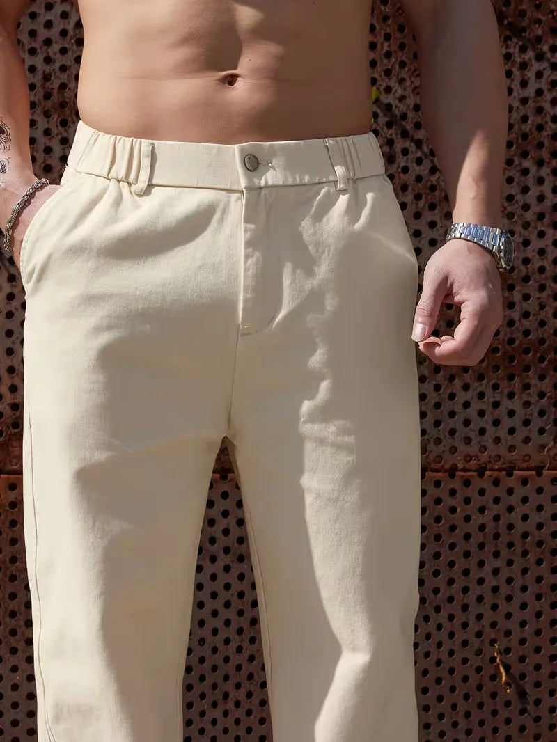 Men's Wide-Leg Trousers with Elasticated Waist