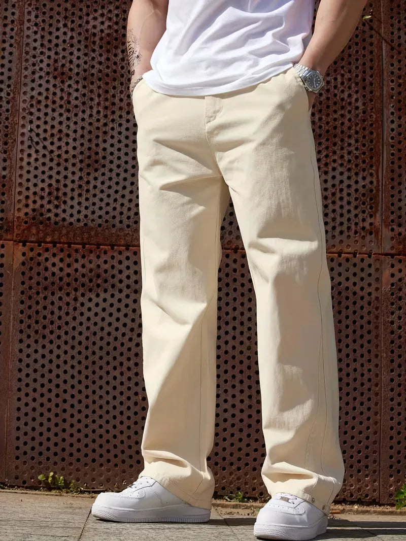 Men's Wide-Leg Trousers with Elasticated Waist