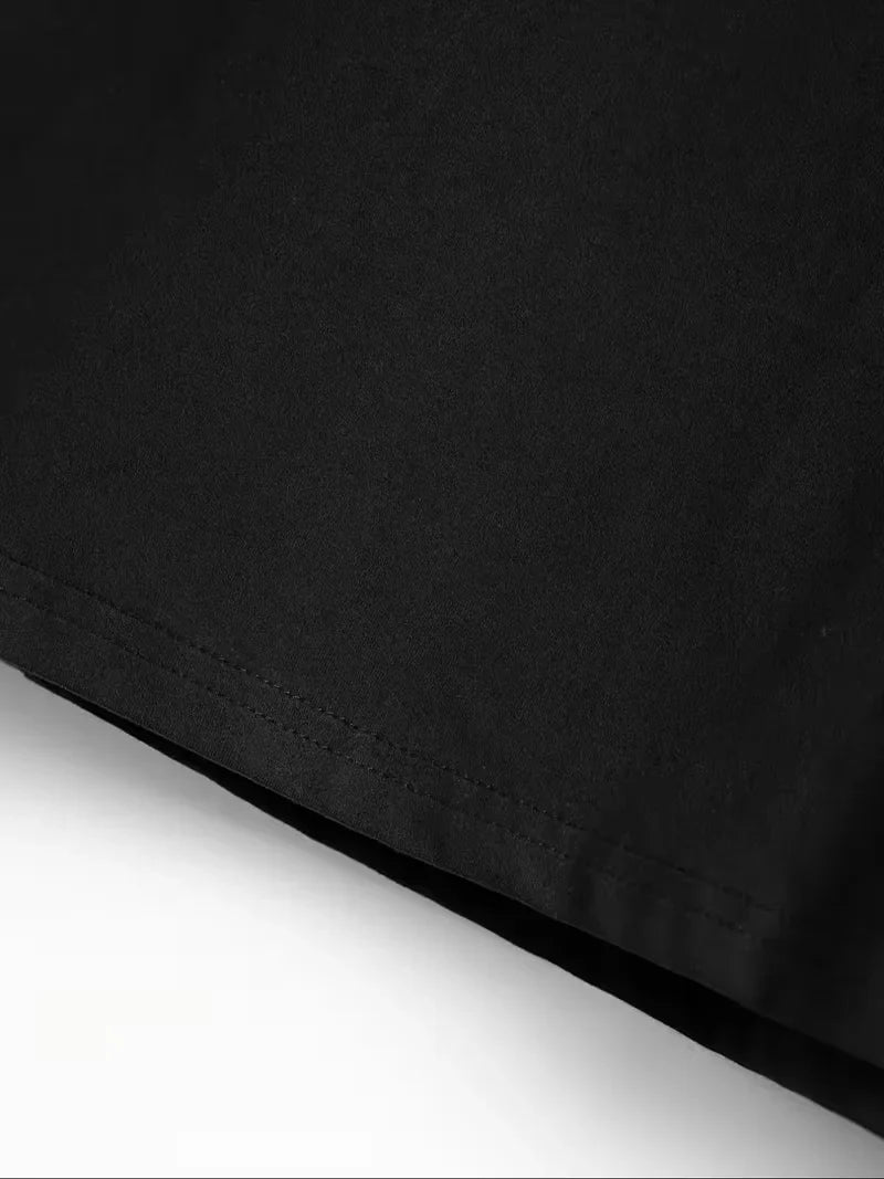 Men's Dark Longsleeve with White Script Print on Sleeves and Chest