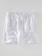 Men's Mesh Cuban Shirt Set – linen-look Blend Drawstring Shorts