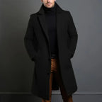 Men's Longline Tailored Overcoat – Refined Single-Breasted Layer