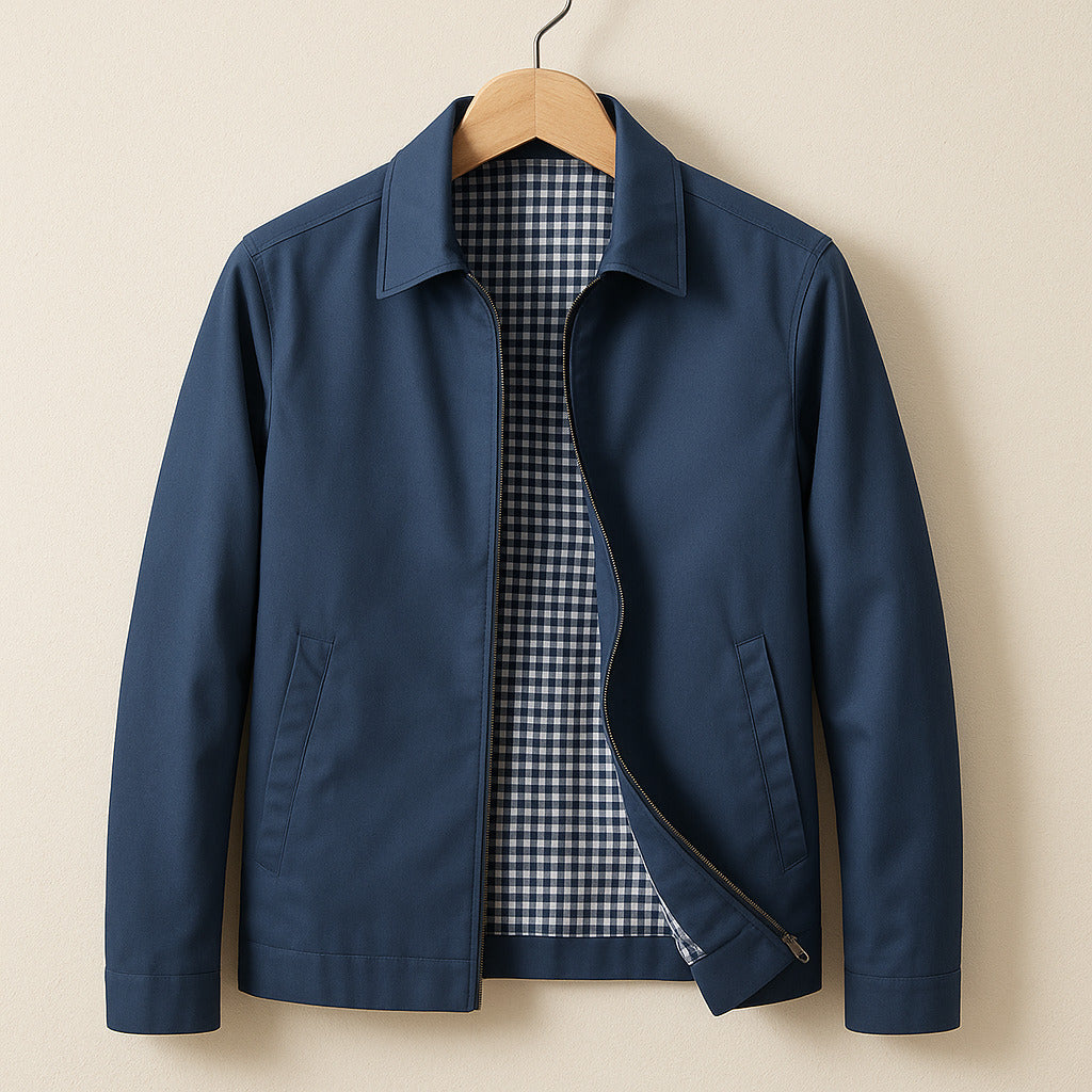 Men's Lined Jacket – Streamlined Cut, Checked Lining