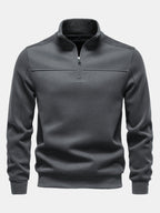 Men's Quarter-Zip Sweatshirt with Stand Collar