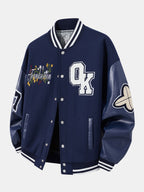 Men's Embroidered Varsity Bomber Jacket – Relaxed-Fit Baseball Layer