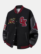 Men's Embroidered Varsity Bomber Jacket – Relaxed-Fit Baseball Layer