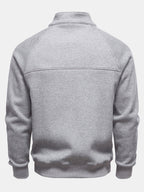 Men's Ribbed Quarter-Zip Sweatshirt – Cotton Blend Raglan Sleeve Pullover