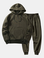 Men's Raglan Pullover Tracksuit – Regular Fit Hoodie and Tapered Joggers