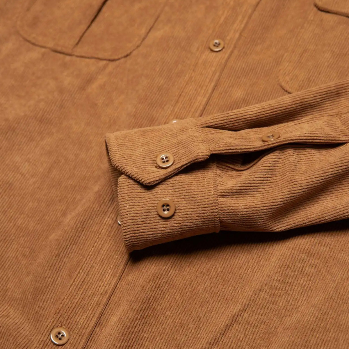 Men's Corduroy Shirt – Button-Down with Chest Flap Pockets