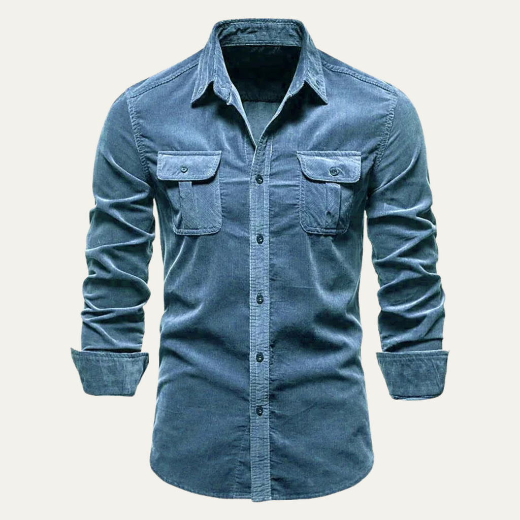 Men's Corduroy Shirt – Button-Down with Chest Flap Pockets