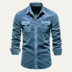 Men's Corduroy Shirt – Button-Down with Chest Flap Pockets