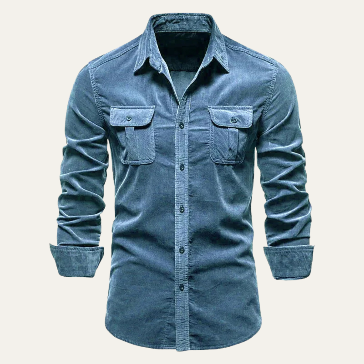 Men's Corduroy Shirt – Button-Down with Chest Flap Pockets