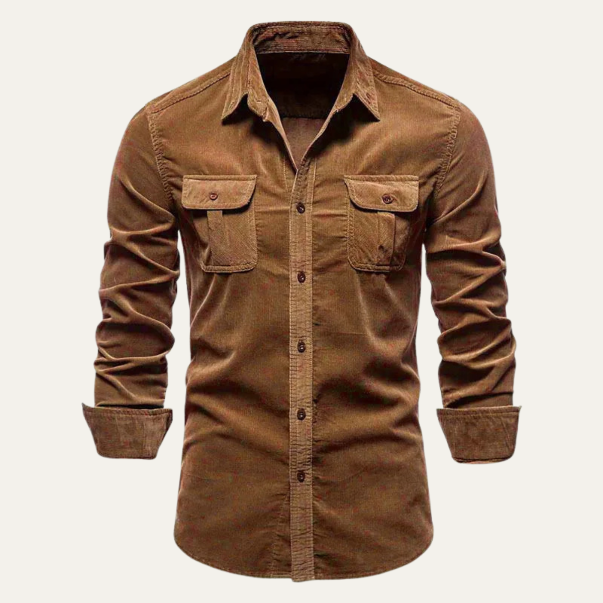 Men's Corduroy Shirt – Button-Down with Chest Flap Pockets