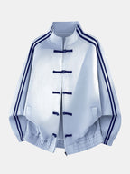 Men's Frog-Button Track Jacket – Relaxed-Fit Printed Layer