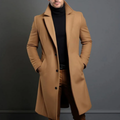 Men's Tailored Classic Overcoat – Lapel Collar, Single-Breasted