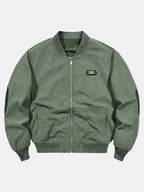 Men's Ribbed Corduroy Bomber Jacket with Zip Front
