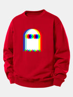 Men's Relaxed Fit Graphic Sweatshirt – Playful Printed Crew Neck Pullover
