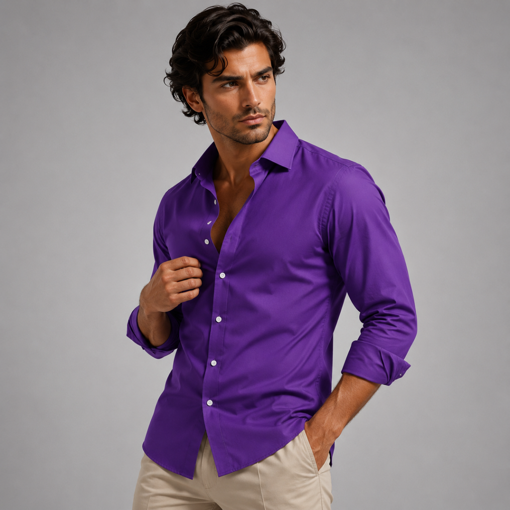 Men's Slim-Fit Stretch Dress Shirt – Wrinkle-Resistant